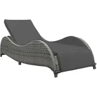 Syfax Ligbed met kussen poly rattan antraciet