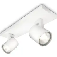 Philips myLiving Runner plafondspot GU10 2-lamps wit Runner, dimbaar, wit / opaal, Woon-/ Eetkamer, Aluminium, buitenspot