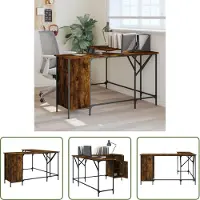 The Living Store De Living Store bureau, eikenhoutlook, 141x141x75 cm, materiaal: houtvezel