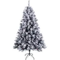 SVITA kunstkerstboom sneeuw 180cm - met dennenappels en bessen 661 takpunten inclusief metalen standaard kunstkerstboom (Luvi naalden | 180cm)
