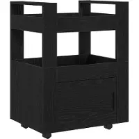 Syfax Keuken Trolley Zwart eiken 60 x 45 x 80 cm Bewerkt hout