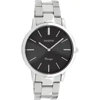 Oozoo C20030 Horloge Vintage staal zilverkleurig-grijs 38 mm