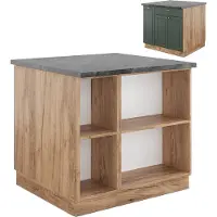 Vicco Fame-Line Keukeneiland – 90 cm met lade, zonder werkblad Groen-Goud Land/Goud Power Eik