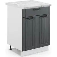 Vicco Fame-Line Keukenonderkast – 60 cm met lade, WB Marmer Antraciet landhuis