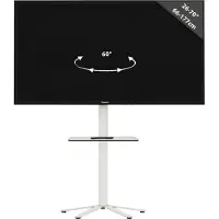 VCM Xila TV-meubel met 1 glazen plank, Wit, helder glas.