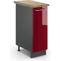 Vicco Apotheekkast Fame-Line Bordeauxrode hoogglans 30 cm , WB Eik, Model 46437