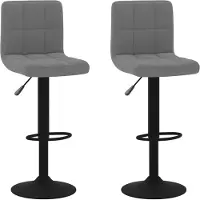 vidaXL Barkrukken, 2 stuks, donkergrijs, fluweel