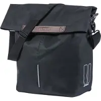Basil City - Fietsshopper - MIk Hooks - Enkele Fietstas - 14-16 Liter - Waterafstotend - Reflectiedetails - Zwart