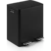 Buxibo Prullenbak 60 Liter - Vuilnisbak met Pedalen & Handvatten - Afvalscheiding - Pedaalemmer/Afvalbak/Vuilnisbak - 2x30L - Zwart