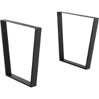 En.casa Trapeziumpoot tafelpoot 75-55x72 cm set van 2 tot 100 kg zwart mat