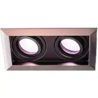 HOFTRONIC™ Durham Inbouwspot Dubbel RVS - GU10 - 4,5 Watt 350 lumen - RGB + WW - Wifi + BLE - Kantelbaar - IP20 - Rechthoek