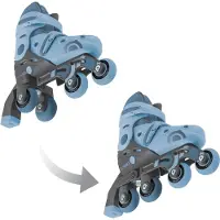 Globber 2-in-1 leerskates – inline- en quadskates voor kinderen, verstelbaar, maat 26-29, ABEC 9, wielen van 48x24 mm, blauw