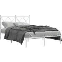 vidaXL Bedframe met hoofdbord metaal wit 120x190 cm