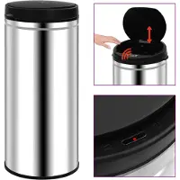 The Living Store De Living Store automatische afvalbak met sensor, 80 liter, roestvrij staal