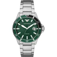 Giorgio Armani Analoog horloge donkergroen / zilver
