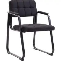 CLP Stoel met armleuningen Canada B, gestoffeerde bezoekersstoel met stofbekleding Stof/zwart