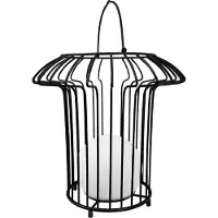 Dyberg Larsen LED-batterij-tafellamp Basket, zwart, metaal dimbaar, zwart, metaal, Design