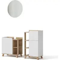 Vicco Badkamermeubelset Karen Sonoma/Wit 3-delig, Model 40784