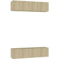 Syfax Tv-meubelen 4 st 60x30x30 cm bewerkt hout sonoma eikenkleurig