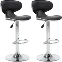 Syfax Barstoelen 2 st kunstleer zwart