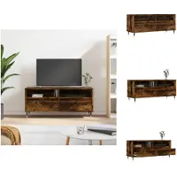 vidaXL Tv-meubel - Tv-meubelen - Tv Kast - Opbergkast - Tv-meubel 100x34,5x44,5 cm bewerkt hout gerookt eikenkleurig