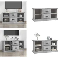 vidaXL Tv-meubel 99,5x35,5x48 cm bewerkt hout betongrijs - Tv Meubel - Tv Meubels - Tv Standaard - Televisiemeubel
