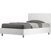 Ityhome Queensize bed zonder bedbodem 120x190 recht hoofdbord wit essen Demas