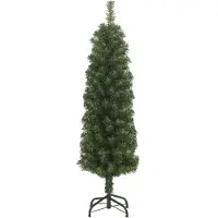 Prolenta Maison Exclusive - Kunstkerstboom, slank model met voet, groen, 120 cm, PVC