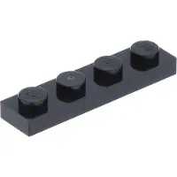 LEGO Platte steen 1x4 (3710) - 100 stuks, zwart