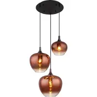 Globo Zwarte hanglamp Maxy met rood glas Ø 48cm