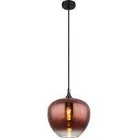 Globo Zwarte hanglamp Maxy met rood glas Ø 29cm