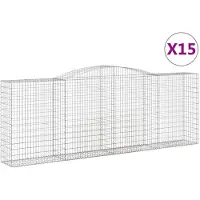 vidaXL Schanskorven 15 st gewelfd 400x50x140/160 cm ijzer