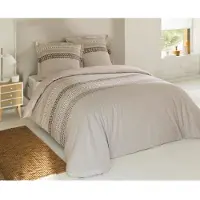 Vision Athony Dekbedovertrekset - 100% katoen: zacht en soepel - Kingsize - Dekbedovertrek 260 x 240 cm met 2 bijhorende slopen - Beige - Oekotex gecertificeerd