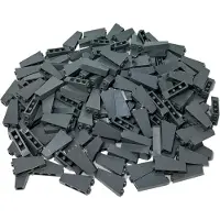 LEGO 2x1x3 dakpannen, omgekeerd, donkergrijs, voor huizen, bouwstenen - 2449, NIEUW! Aantal: 25x