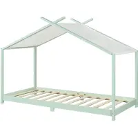 En.casa Kinderbed Brome huisbed 90x200 cm mint []