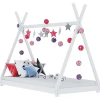 vidaXL - Kinderbedframe - massief - grenenhout - wit - 90x200 - cm