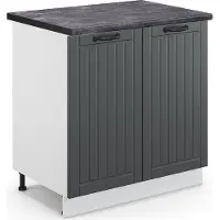 Vicco Fame-Line Wastafelkast – 80 cm, WB Antraciet Antraciet landhuis