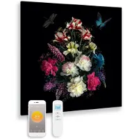 Quality Heating - QH-GD Serie - Bedrukt glazen infrarood paneel - Infrarood verwarmingspaneel - Met thermostaat - Wand – Wifi – Afstandsbediening – 79 × 59 cm – 450Watt