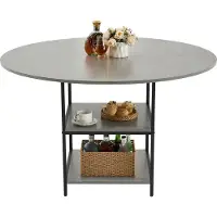Vevor Ronde eettafel Houten keukentafel (120 cm / 136,1 kg draagvermogen) voor 4-6 personen