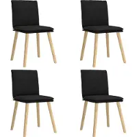 Syfax Eetkamerstoelen 4 st stof zwart