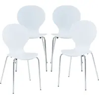 En.casa Eetkamerstoel Etne 85x48x50 cm set van 4 wit en chroom []