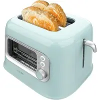 Cecotec RetroVision Blue, 2 sleuven, Lichtblauw, RVS, Knopbediening, Hefboom, Draaibaar, 700 W, 220 - 240 V, 50/60 Hz