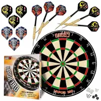 COFI Professionele dartbordset met pijlen, professioneel stalen dartbord van sisal, dartbord set voor stalen darts