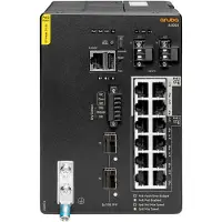 HP Aruba 4100i - Switch - 8 x 10/100/1000 (PoE Klasse 4) + 4 x 10/100/1000 (PoE Klasse 6) + 2 x SFP+ - geschikt voor montage op DIN-rail - PoE Klasse 4 / PoE Klasse 6