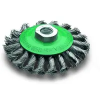 Lessmann Zopfkegelborstel, 115 mm, met schroefdraad, draaddikte 0,5 mm, roestvrij staal, 12 mm, 15000 omwentelingen per minuut