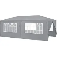 Casa.pro Paviljoen partytent met 6 zijwanden 6x3x2,55 m donkergrijs