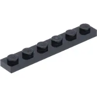 LEGO Platte steen 1x6 (3666) - 100 stuks, zwart
