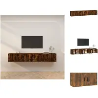 vidaXL Tv-kast - Tv-kasten - Tv-wandmeubel - Televisiekast - Tv-wandmeubels 3 st 80x34,5x40 cm gerookt eikenkleurig
