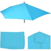 MCW Vervangingshoes voor Parla halfronde parasol, parasolhoes vervangingshoes, 270cm stof/textiel UV 50+ 3kg ~ turquoise