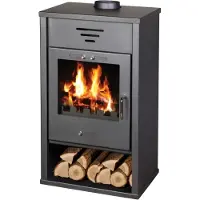 Victoria : Kaminoven Triumph met extra grote brandkamer, zwart – 15 kW